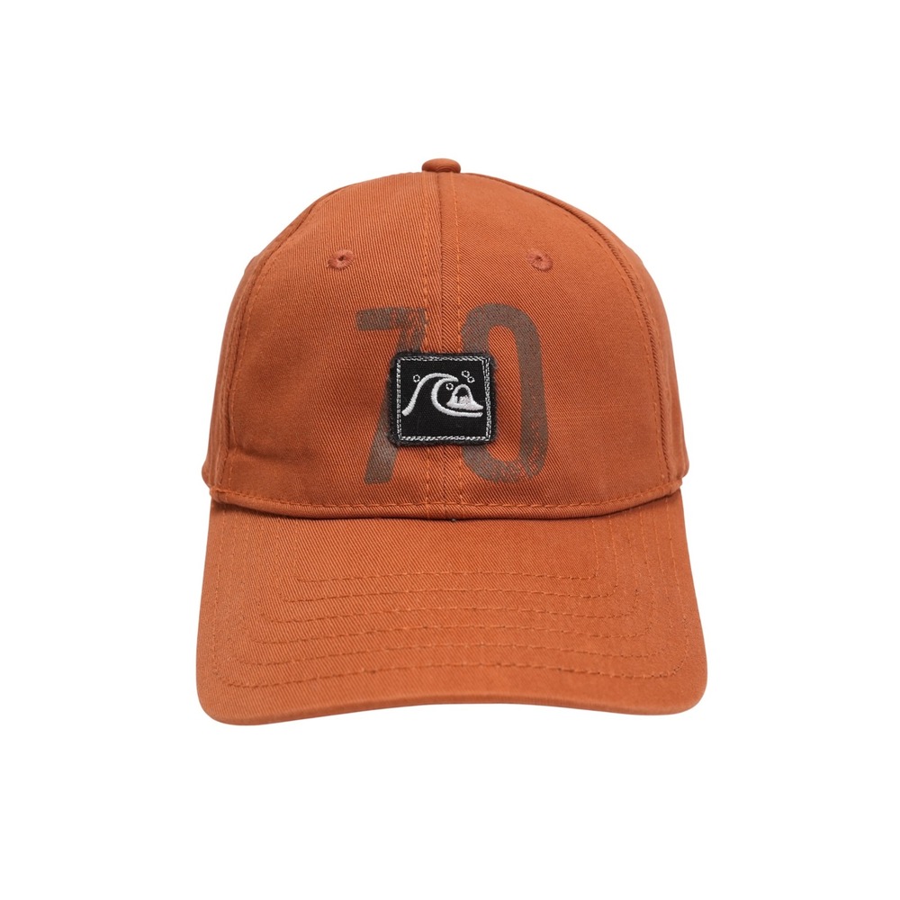 Quiksilver Edition Hat Mens OSFA Burnt Orange Patch Logo 70 Graphic Strapback